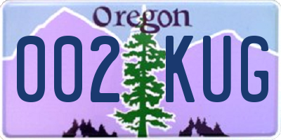 OR license plate 002KUG
