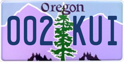 OR license plate 002KUI