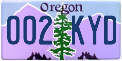 OR license plate 002KYD