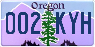 OR license plate 002KYH