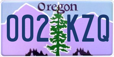 OR license plate 002KZQ