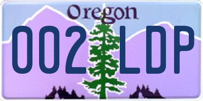 OR license plate 002LDP