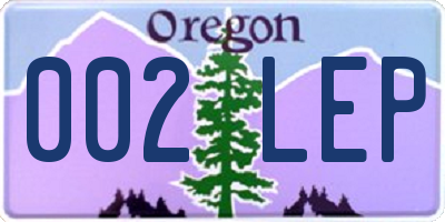 OR license plate 002LEP