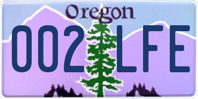OR license plate 002LFE