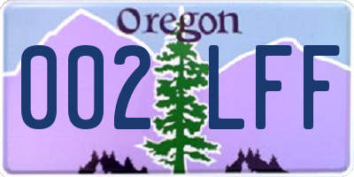 OR license plate 002LFF