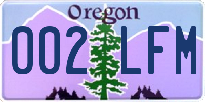 OR license plate 002LFM