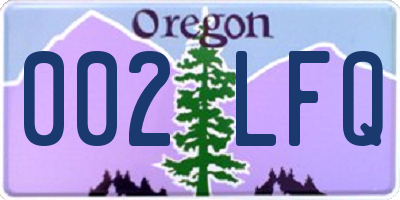 OR license plate 002LFQ