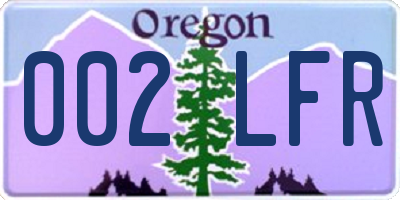 OR license plate 002LFR