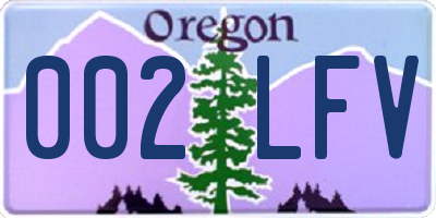 OR license plate 002LFV