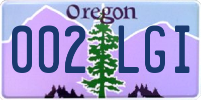 OR license plate 002LGI