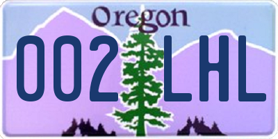 OR license plate 002LHL