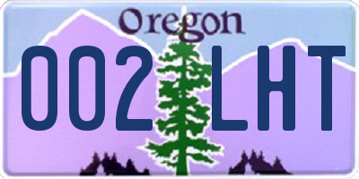 OR license plate 002LHT