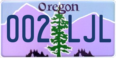 OR license plate 002LJL