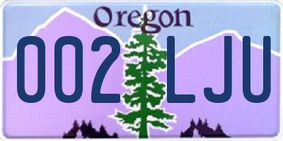 OR license plate 002LJU