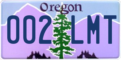 OR license plate 002LMT