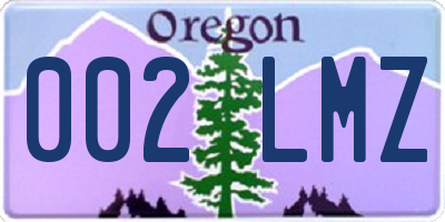 OR license plate 002LMZ