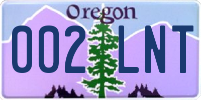 OR license plate 002LNT