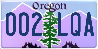 OR license plate 002LQA