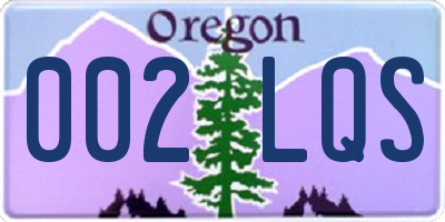 OR license plate 002LQS
