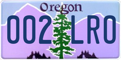 OR license plate 002LRO