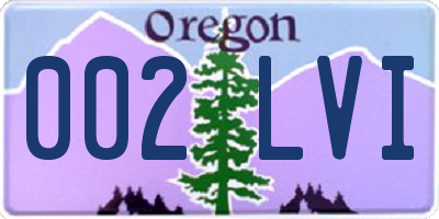 OR license plate 002LVI