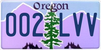 OR license plate 002LVV