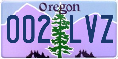 OR license plate 002LVZ