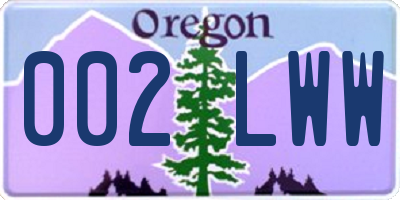 OR license plate 002LWW