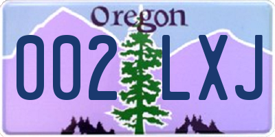 OR license plate 002LXJ