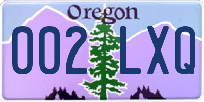 OR license plate 002LXQ