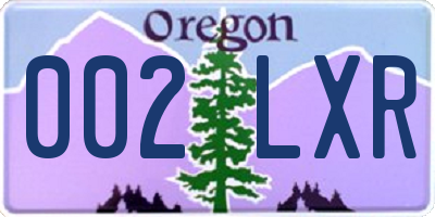 OR license plate 002LXR