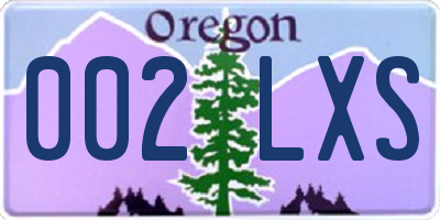OR license plate 002LXS