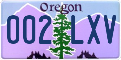 OR license plate 002LXV