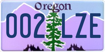 OR license plate 002LZE