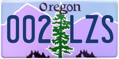 OR license plate 002LZS