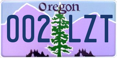 OR license plate 002LZT