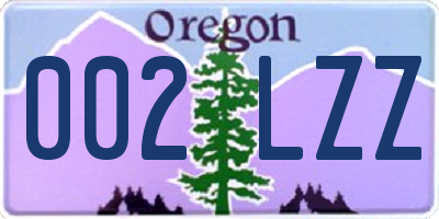 OR license plate 002LZZ