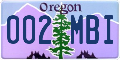 OR license plate 002MBI
