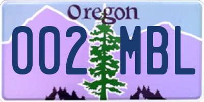 OR license plate 002MBL