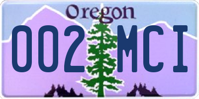 OR license plate 002MCI