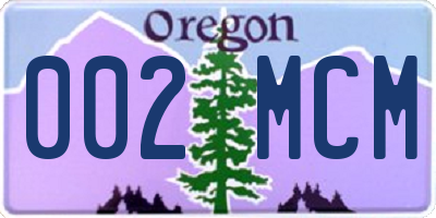 OR license plate 002MCM