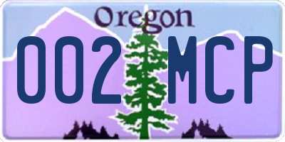 OR license plate 002MCP