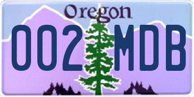 OR license plate 002MDB