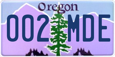 OR license plate 002MDE
