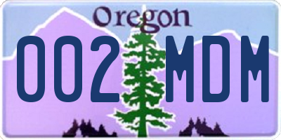 OR license plate 002MDM