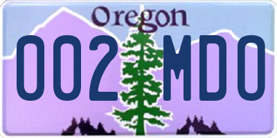 OR license plate 002MDO