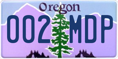OR license plate 002MDP