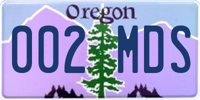 OR license plate 002MDS