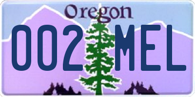 OR license plate 002MEL