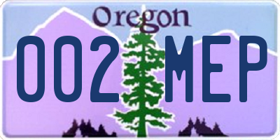 OR license plate 002MEP